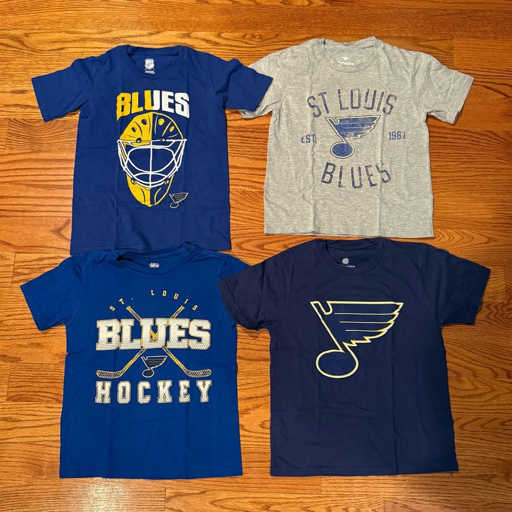 Lot of 4 St Louis Blues Youth T-Shirts sz Small (8)